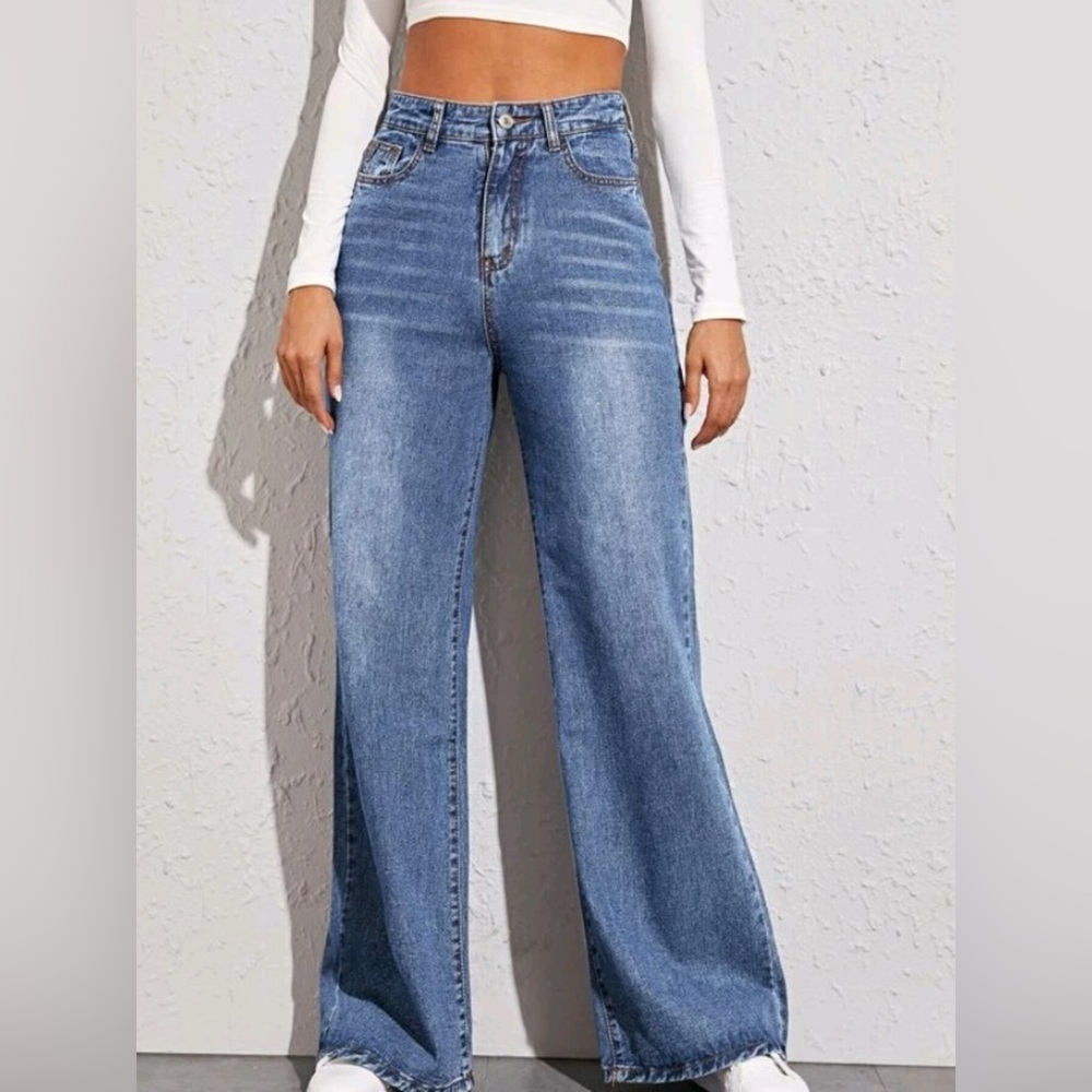 High-Waisted Wide Leg Jeans